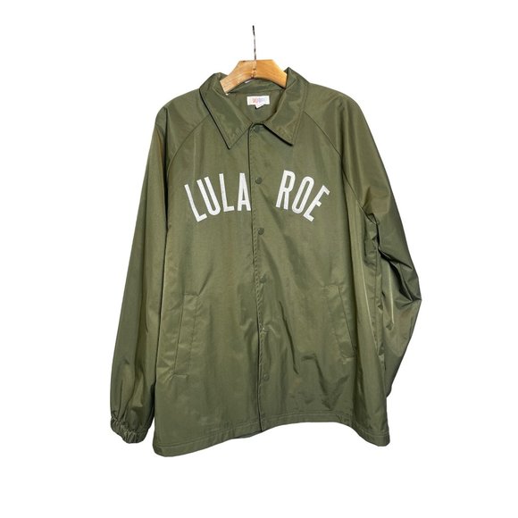 LuLaRoe Jackets & Blazers - LuLaRoe Women's Snap Button Rain Outdoor Windbreaker Jacket Spell Out Sz Lg
